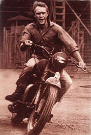 Steve MCQueen  riding its bike